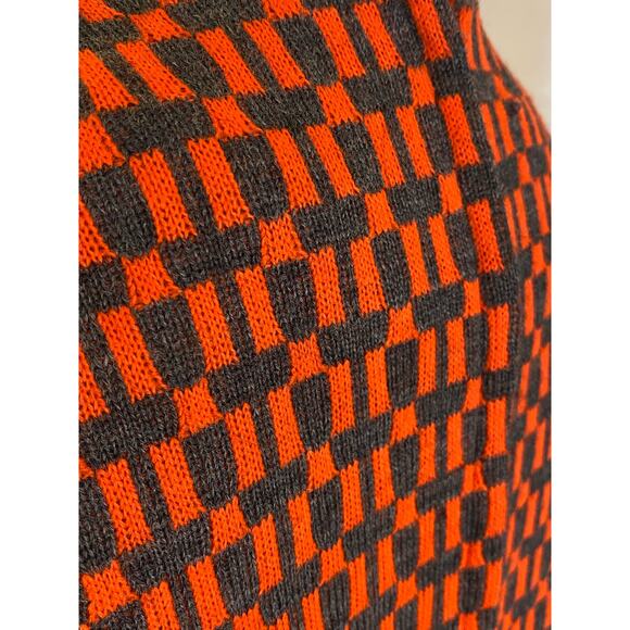 RARE Vintage 1960s Mod orange gray dress with original price tag! Fits 14 - Picture 3 of 9